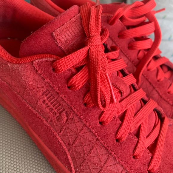 Red suede Pumas - Picture 2 of 4